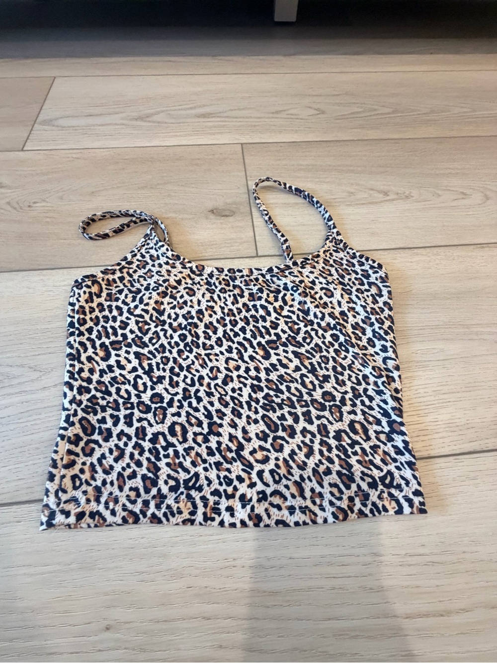 Leopard Print Spaghetti Strap Camisole - Tan/Black
